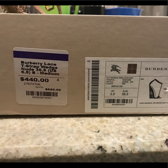 Burberry T-strap Lace Wedge - Picture 3 of 4